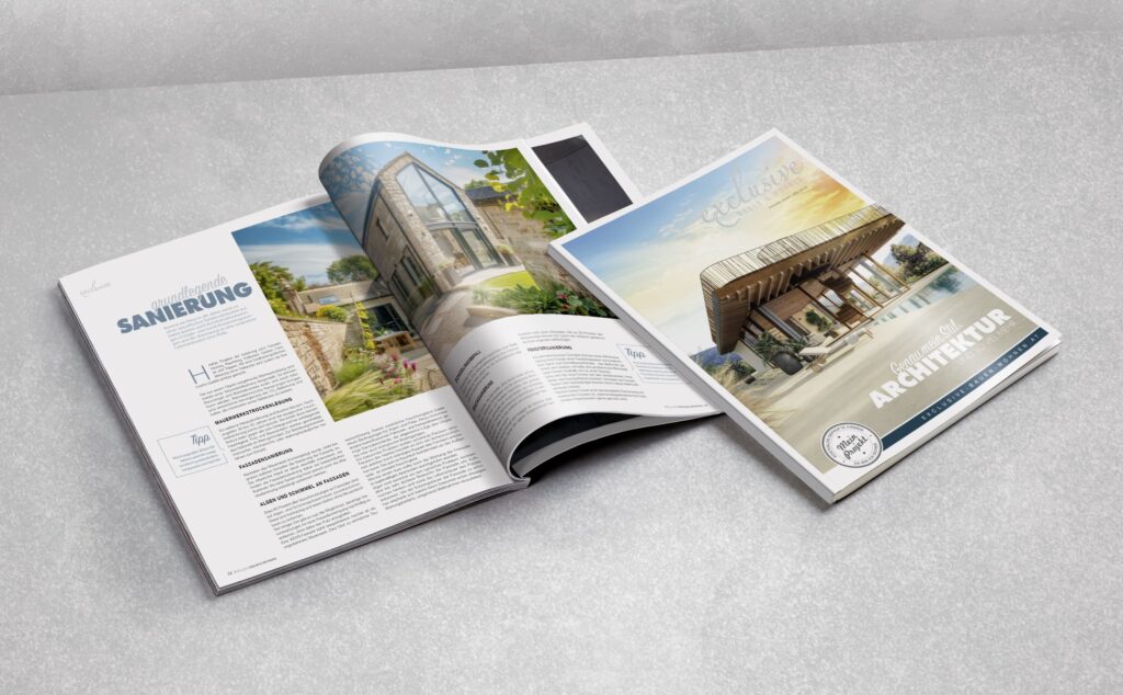 Magazin exclusive Bauen & Wohnen - Ausgabe 02/2025 - Ansicht Doppelseite