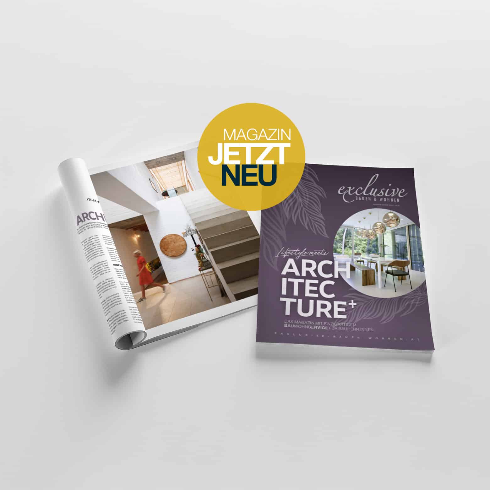 Magazin exclusive Bauen & Wohnen - Ausgabe 02/2026 - Ansicht Titelseite + Doppelseite innen