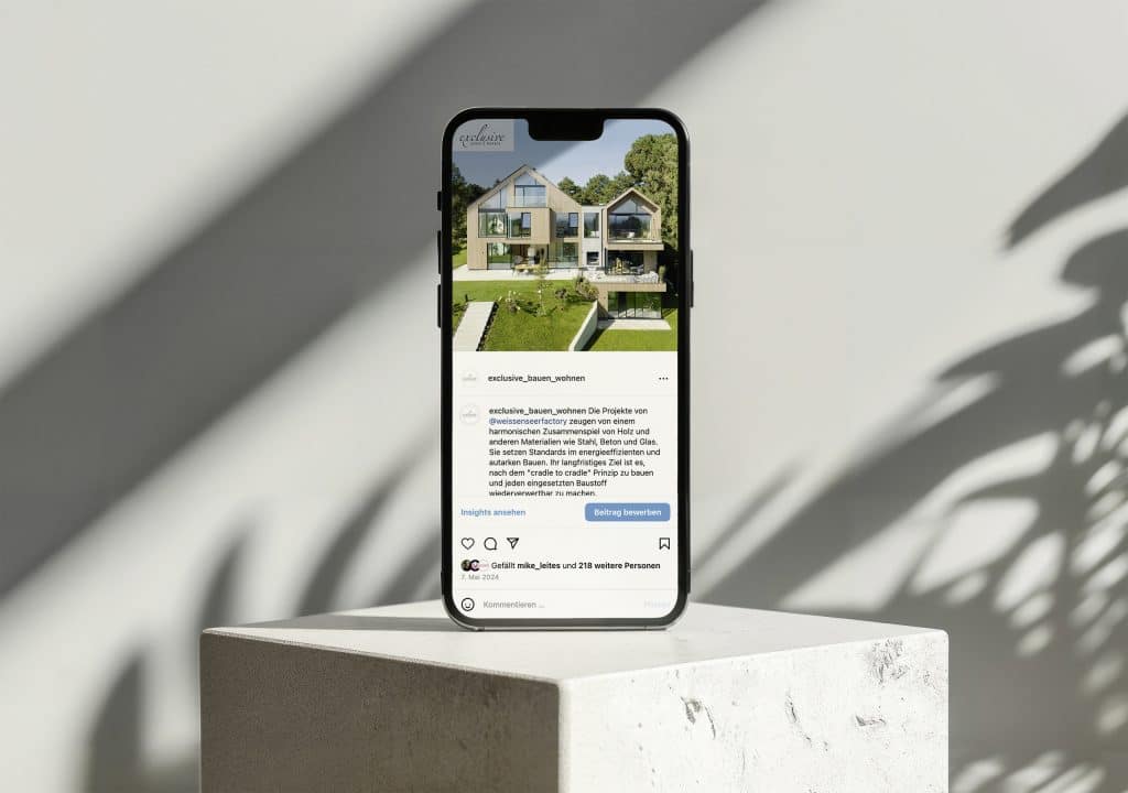 Instagram-Beitrag am Smartphone attraktiv präsentiert.