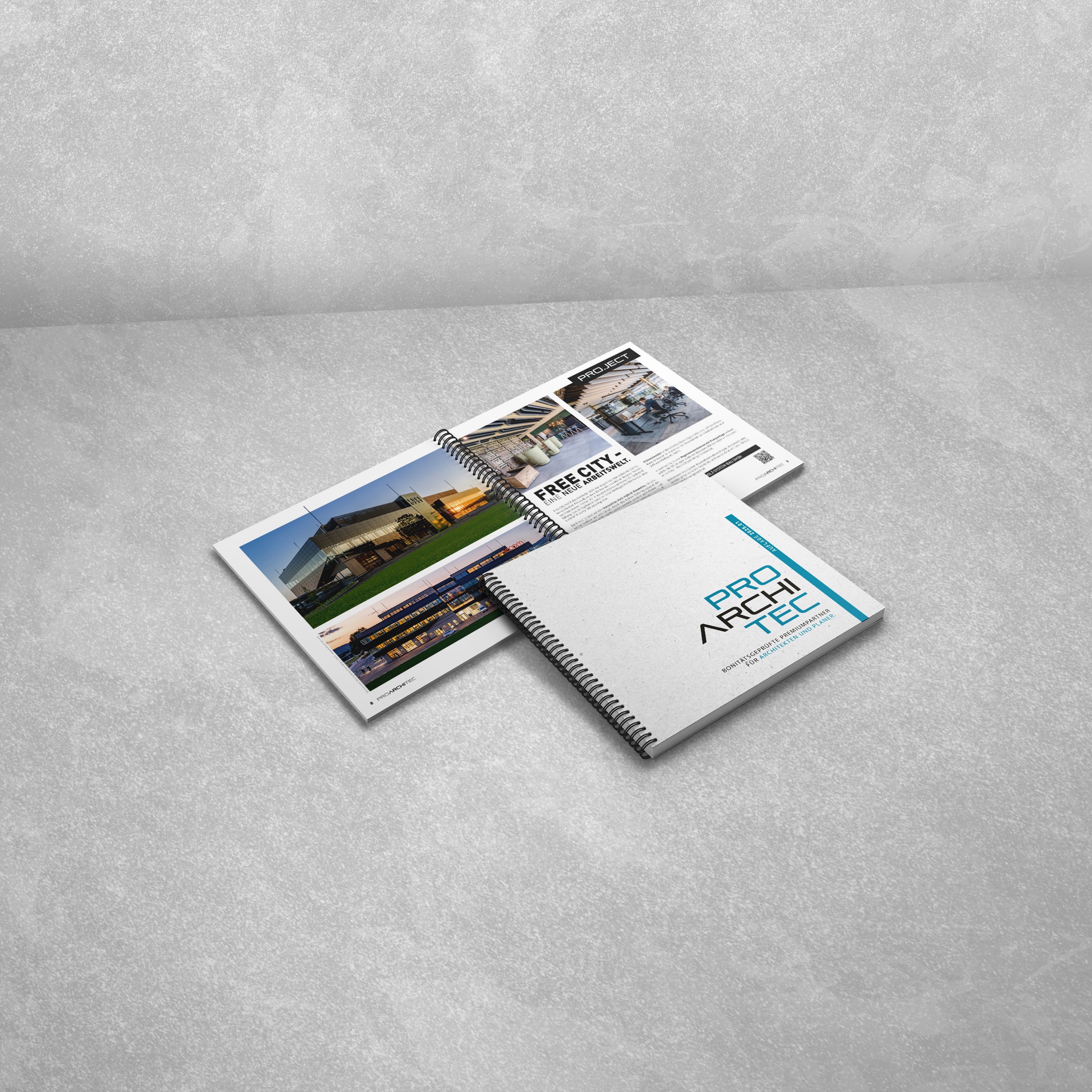 pro ArchiTec - Frühjahrsausgabe 2025 - Cover, sowie doppelseitiger Projektpräsentation von Weissenseer Holzsystem Bau.